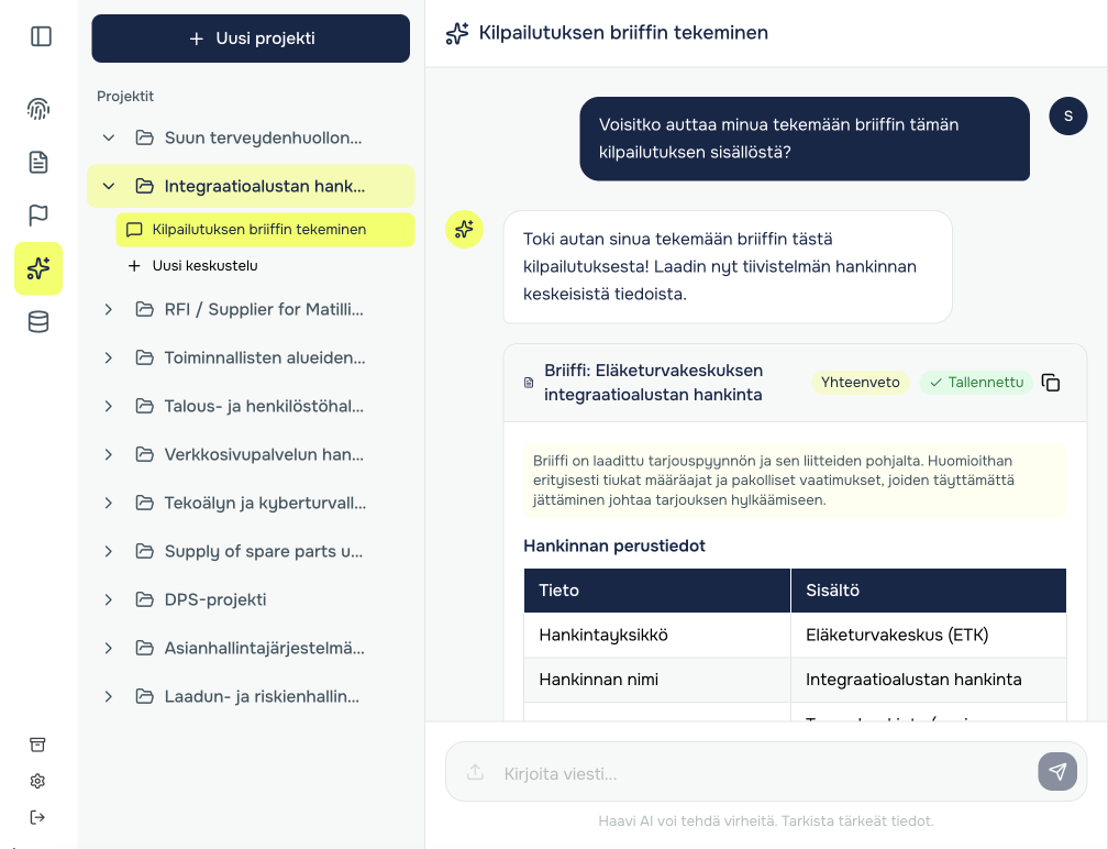 Tekoäly analysoi kilpailutukset puolestasi ja auttaa sinua tekemään parempia päätöksiä